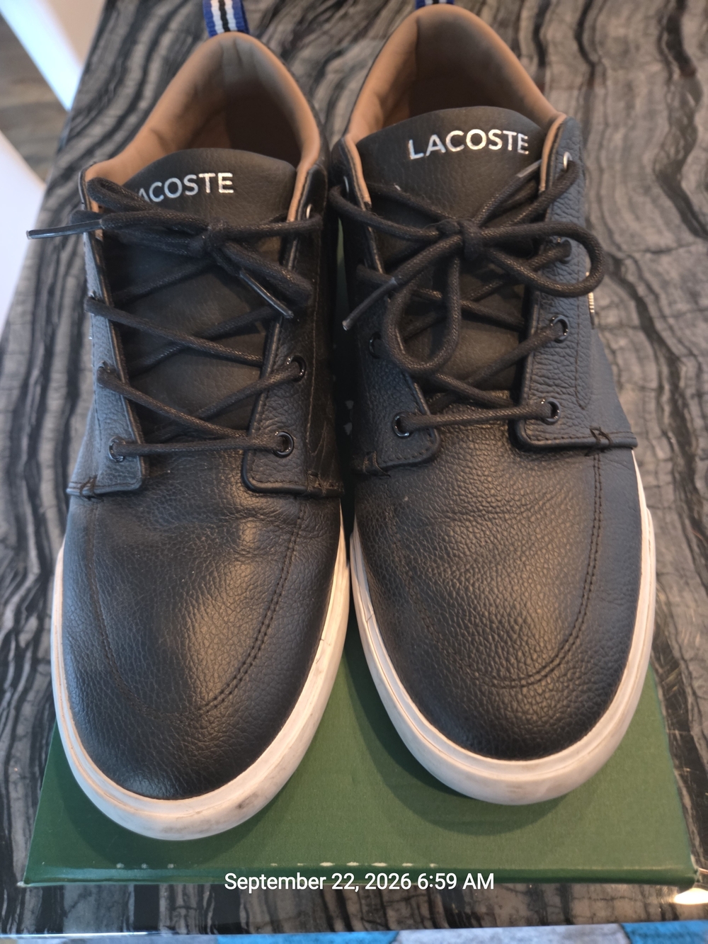 Lacoste Men’s Bayliss Black Leather Casual Sneakers